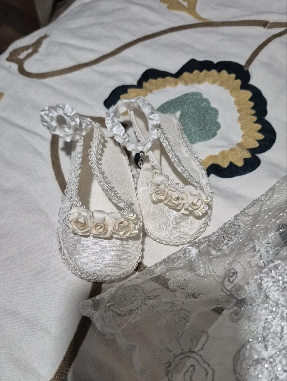 White Lace Infant Dress with Matching Booties - Baby Special Occasion